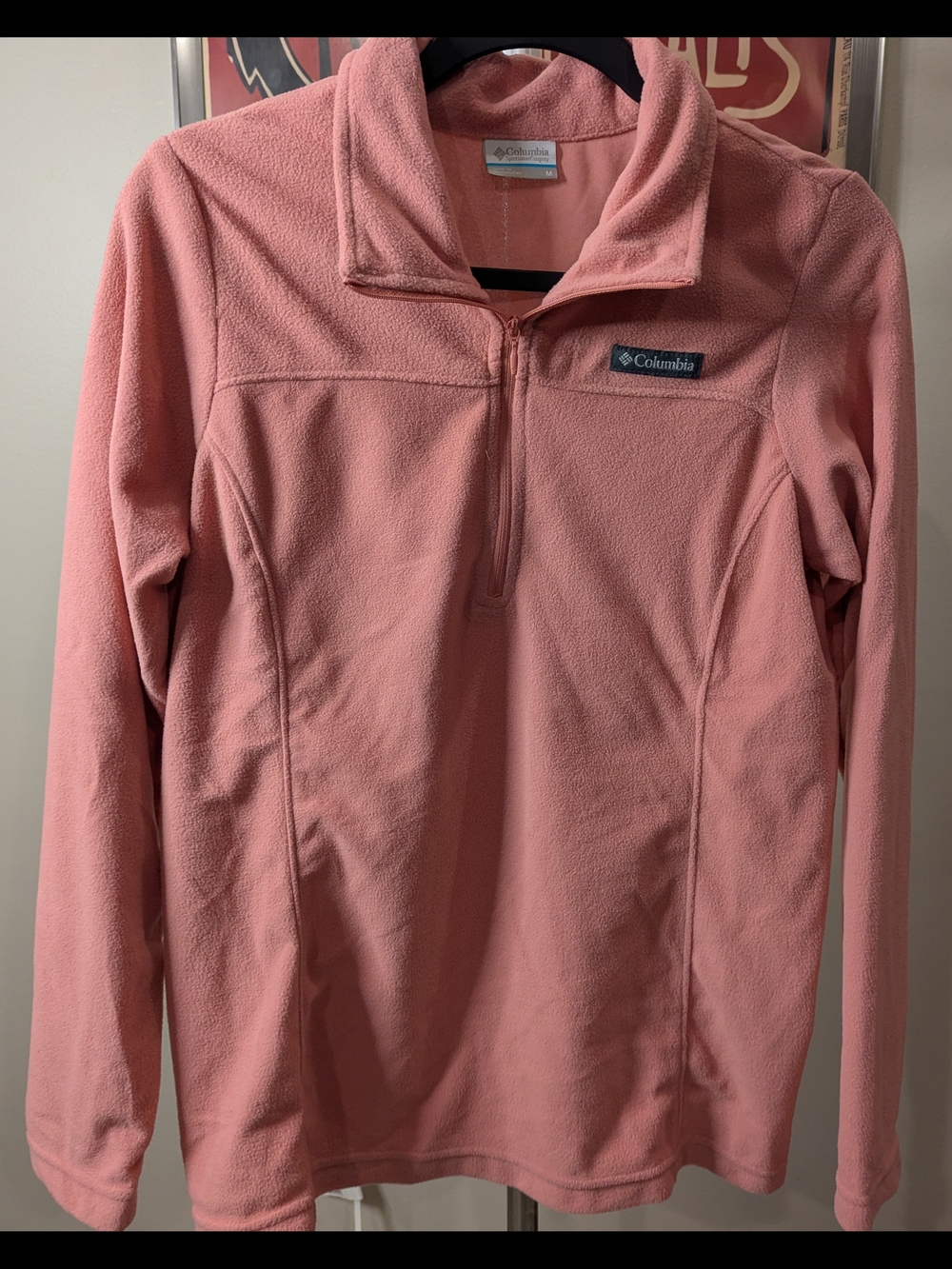 $15 Columbia Size M Lake Aloha Half-Zip Fleece Pullover Dusty Crimson EUC